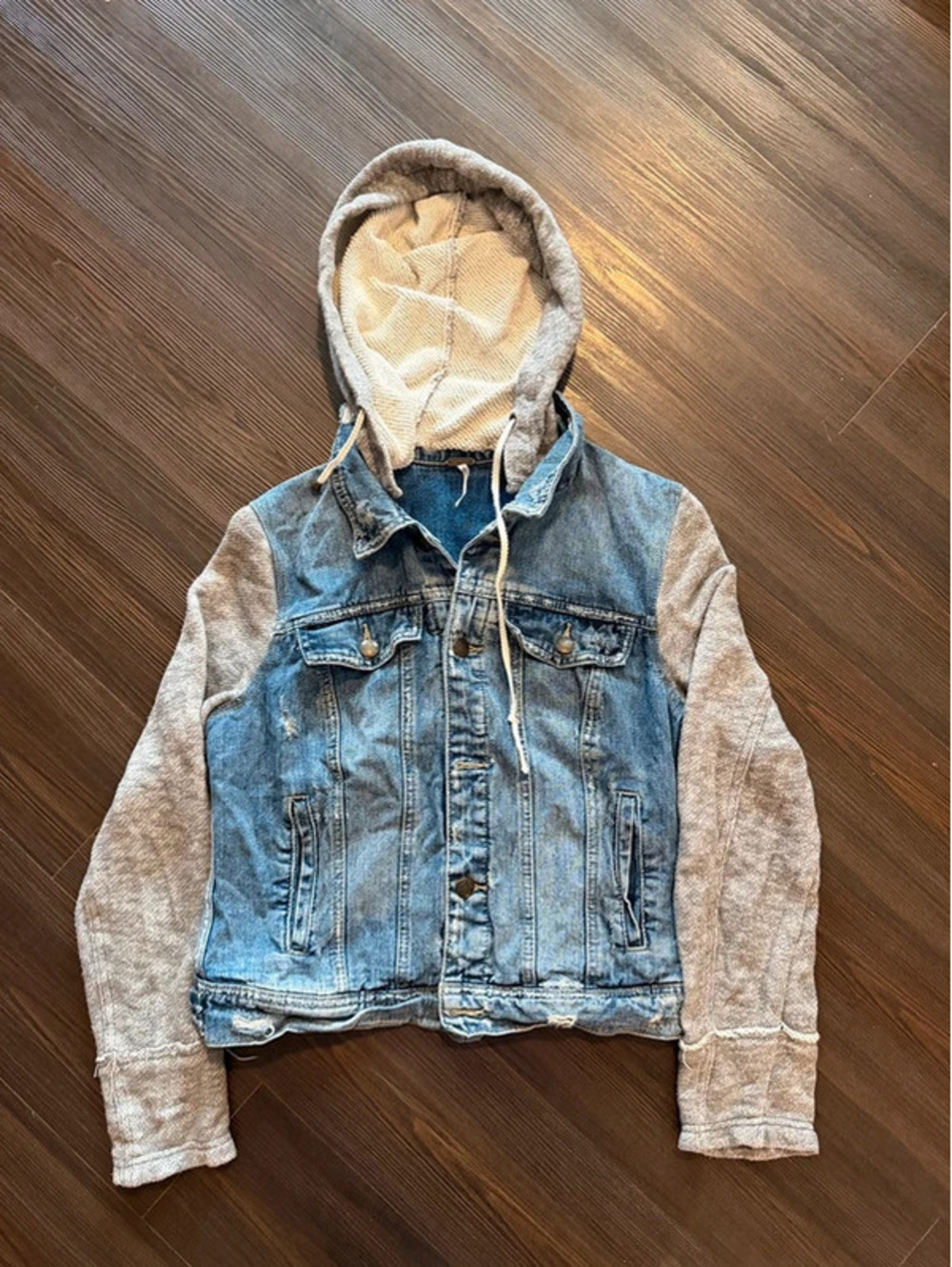 Free people hooded denim jacket 100% cotton medium